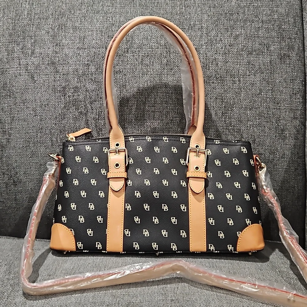 Dooney & Bourke Domed Signature Leather Satchel - Picture 1 of 10